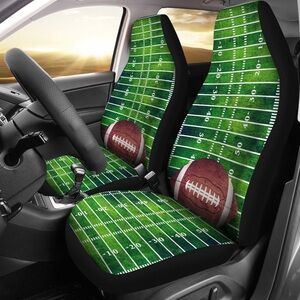 Football Field Two Car Seat Covers New